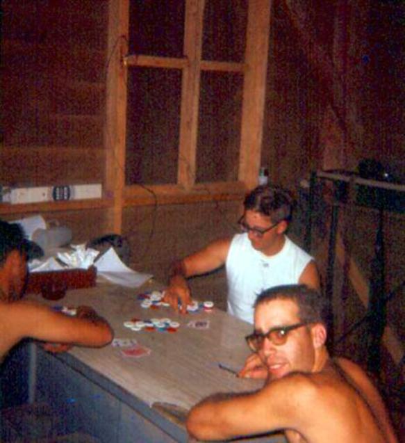 A Little Poker Game Going On In Guard Quarters - Looks Like The Guy In The White T-shirt Is Winning