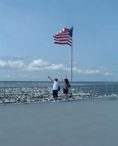Jan & Carol Waving To Someone - Photo courtesy of Randy & Jan Richmond.