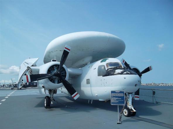 E-1B Tracer - Aircraft On The Flight Deck Of The USS Yorktown - Photo courtesy of Al & Carol Furtado.