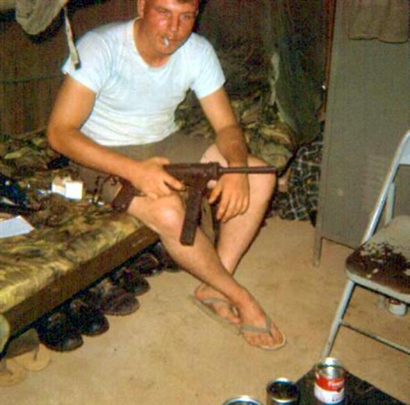 SP/4 Warren Schaub  With His Trusty Old M-3 Grease Gun