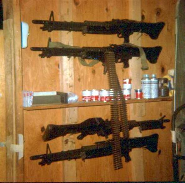 Our M60's Next To Our Bunks In Guard House