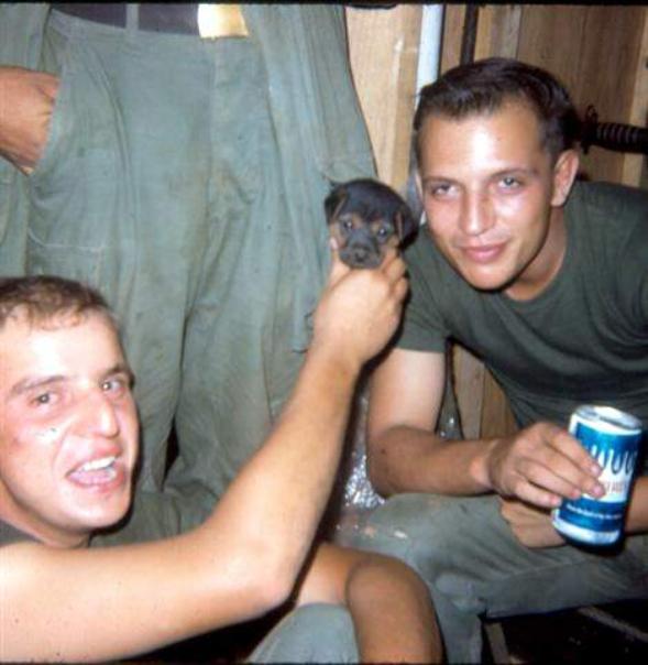 Moe The Dog - SP/4 Dave Cook On Right And PFCGawlick On The Left