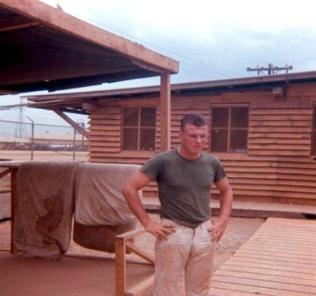 Sp/4 Warren Schaub Outside Guard House  At Newport               