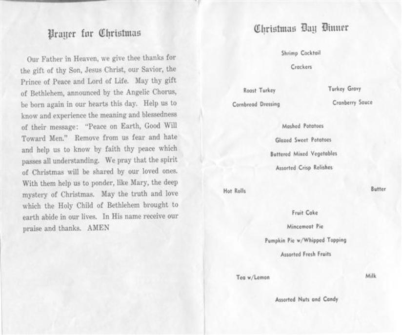 This Message From The Commander Was Inserted Inside The Christmas Dinner Menu