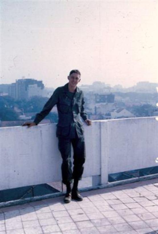 Driver - SGT Rutledge From Georgia - On Top Of The Le Lai Hotel In SaigonWe made a few trips into Saigon to make arrangements for USO shows at Camp Camelot. The hotel was also used to billet 4th Trans. Bn. Personnel