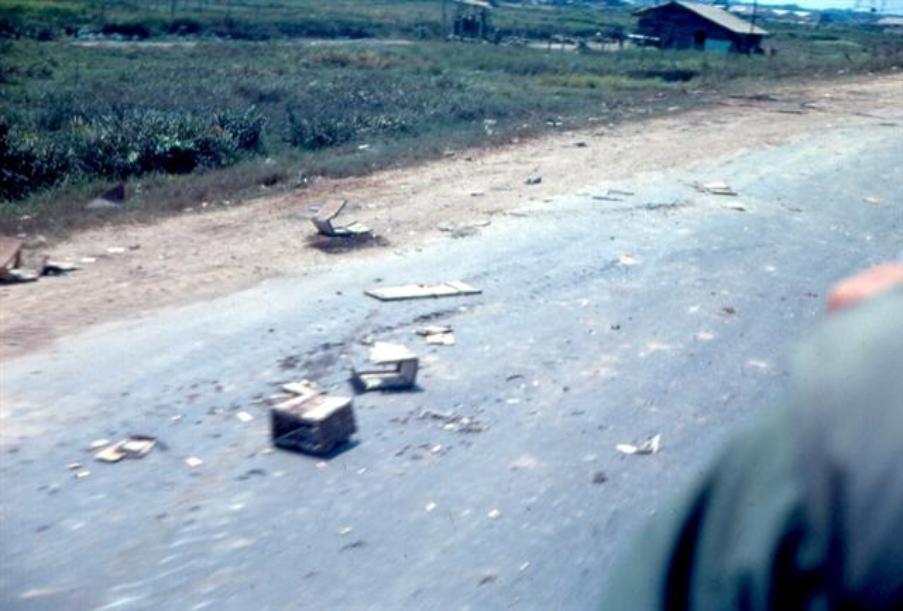 Discarded Ammunition Over The Road Just Before The Newport Bridge - Probably Left There From The Heavy Fighting During The Night Of February 2, 1968