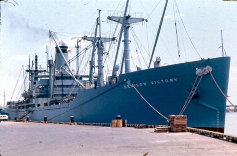 One Of The Many Victory Ships To Off-Load At Newport Terminal