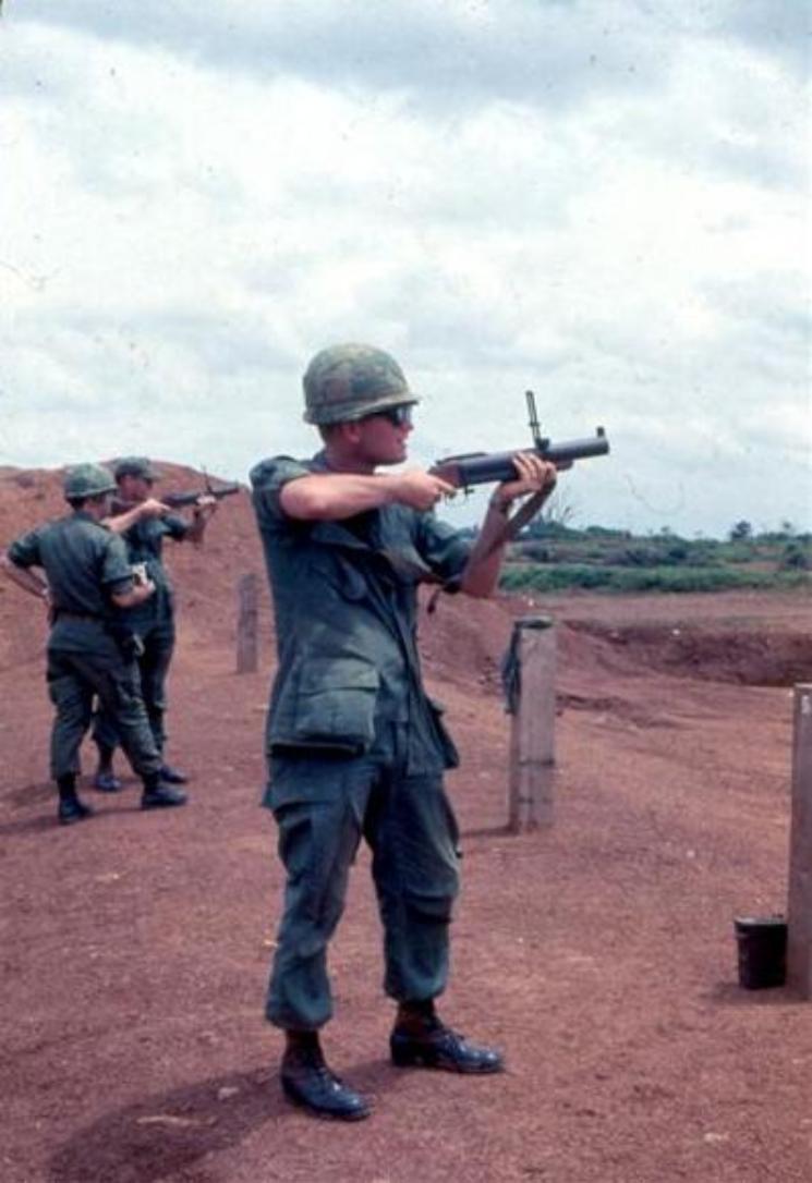 Me firing M-79 at the Long Binh Post range.