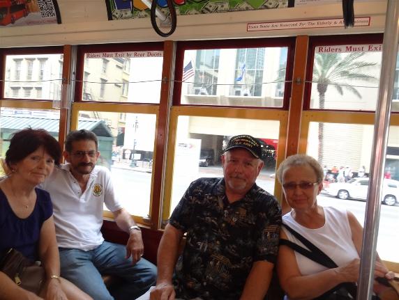 Tom - Lilia -Randy - Jan - Al - Carol Taking The Trolley To The Casino - Photo courtesy of Tom & Lilia Poston.