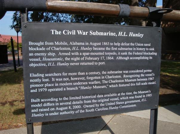 Replica Of The H. L. Hunley Submarine    - Photo courtesy of Al & Carol Furtado.