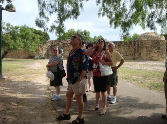 Checking Out The Mesquite Trees - Our Tour Guide Told Us Of The Many Uses Of It During The 1700's - Photo courtesy of Al & Carol Furtado.