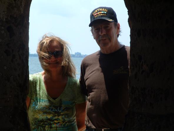 Cannons Inside Fort Sumter  - Denise & Stan Looking In - Photo courtesy of Randy & Jan Richmond.