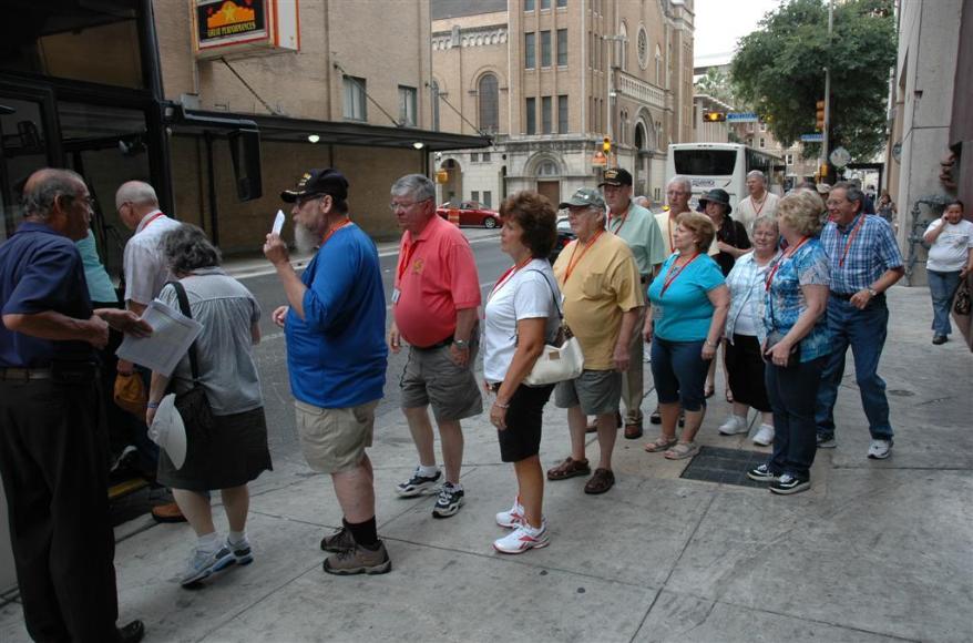 Boarding The Alamo Tour Bus - First Stop Mission San Jose  - Photo courtesy of Bob & Bernie Grier.