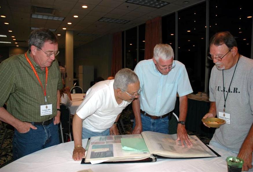 Vernon Allen - Guillermo Bracero - Harry Shelton - Rich Morawa - Looking Over Bernie's Book - Photo courtesy of Bob & Bernie Grier.