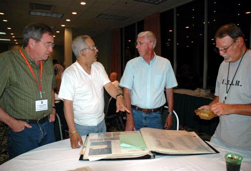 Vernon Allen - Guillermo Bracero - Harry Shelton - Rich Morawa - Looking Over Bernie's Book - Photo courtesy of Bob & Bernie Grier.
