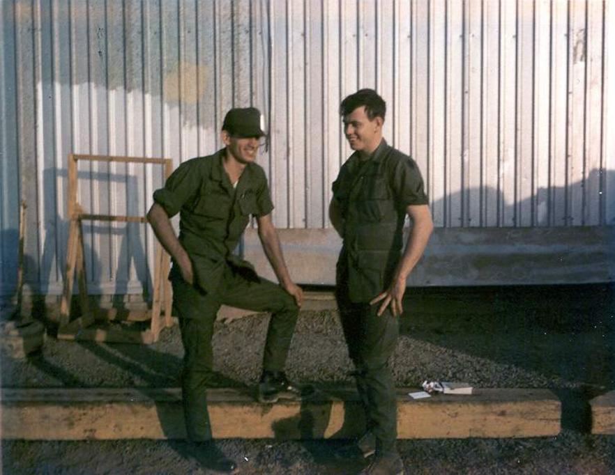  Bill Siller On Right - Me On Left - Standing In Front Of The Maintenance Building At Newport - Don't Know What We Were Smiling About