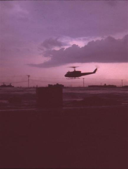 Choppers At II Field Force Area - Sunset Landings - May 1968
