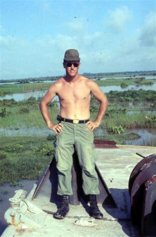 Greg Farris On A Barge At Ben Keo