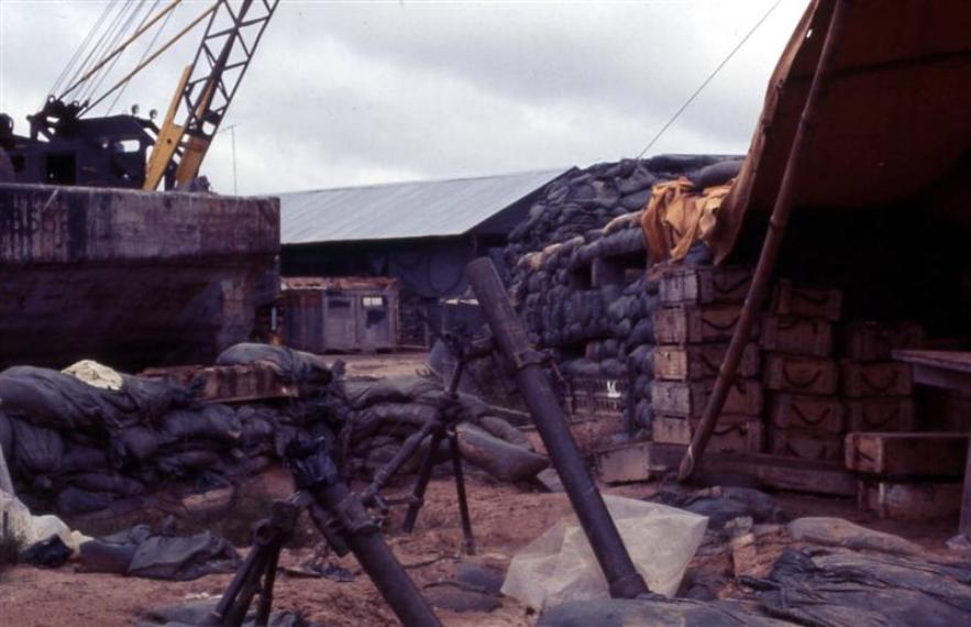 Bunkers And Mortars Set Up For Protection Of Dock Area