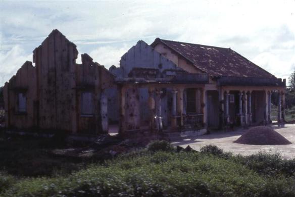 Tay Ninh House Shot Up During One Of The Firefights