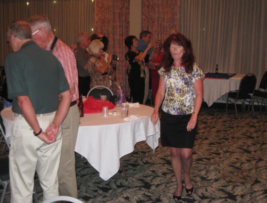 Carol walking with her eyes closed again. - Photo courtesy of Rich Morawa.
