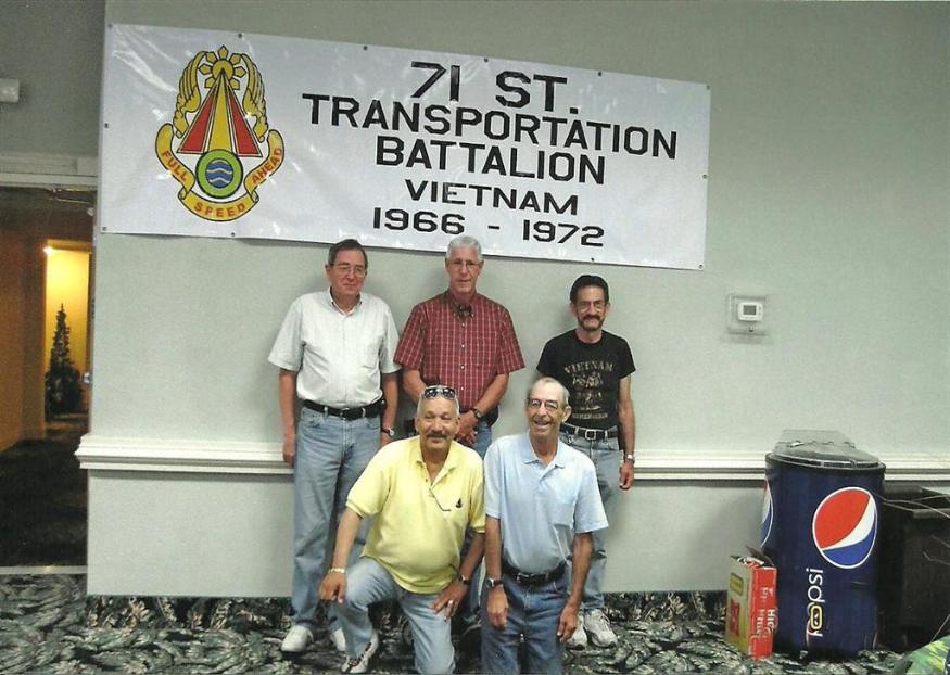  Members Of The 154th TC - Standing - Vernon Allen - Harry Shelton - Al Furtado - Kneeling - Guillermo Bracero - Dean Thome  - Photo courtesy of Harry & Brenda Shelton