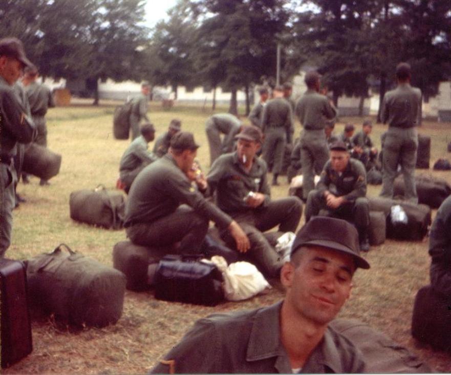 Jim, Waiting To Be Shipped Out At Fort Meade, MD -  Members of the newly Re-formed 154th Transportation Company at Fort George G. Meade, Maryland, waiting to be shipped out to a destination unknown to them. August - September 1966