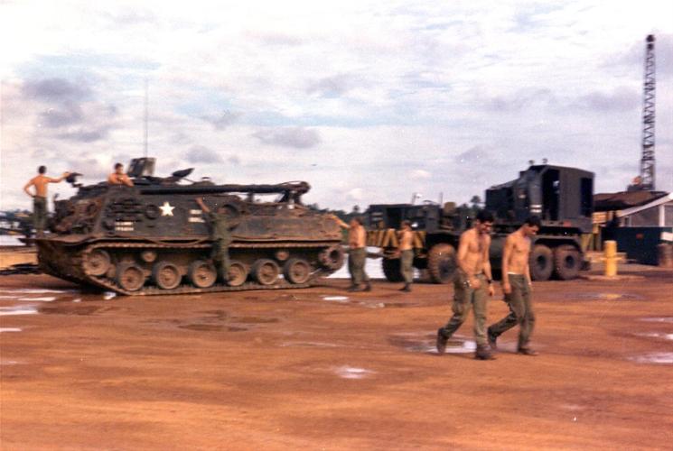 M88 Tank Retriever Tows Away Crane