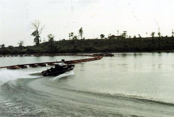 PBR Boats Patroling The River At The Binh Hoa Barge Site Area