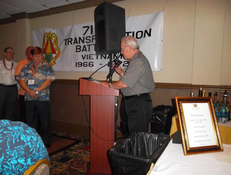 Tom LeMoine Reads Names From HHD 71st Transportation Battalion  - Photo courtesy of Al & Carol Furtado.