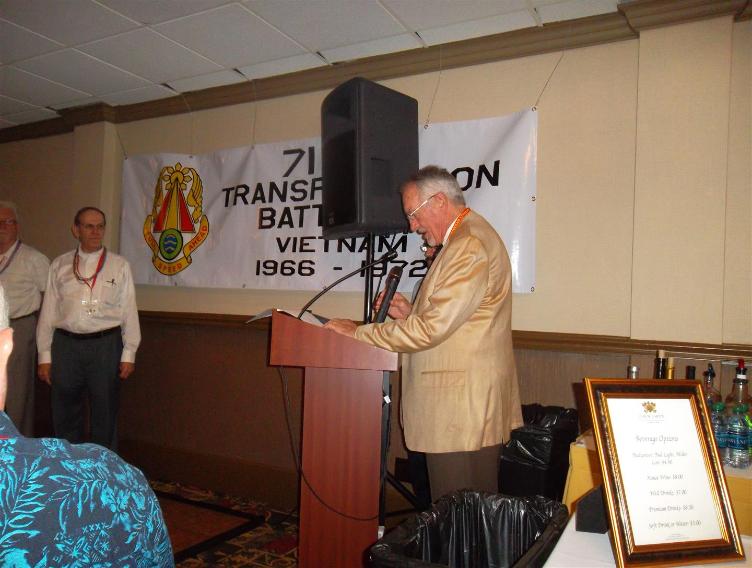 Boyce Irwin Reads The Names From The 551st Transportation Company - Mike McAlevey Reads The Names From The 4th Transportation Command HQ - Sorry N o Photo - Photo courtesy of Al & Carol Furtado.