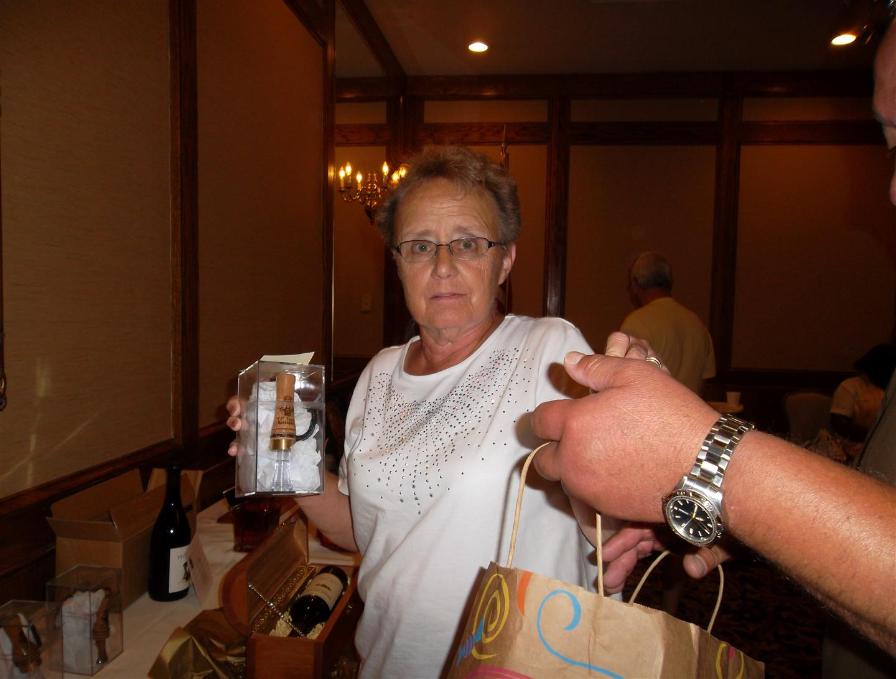 Jan Richmond Wins A Duck Call - Photo courtesy of Al & Carol Furtado.
