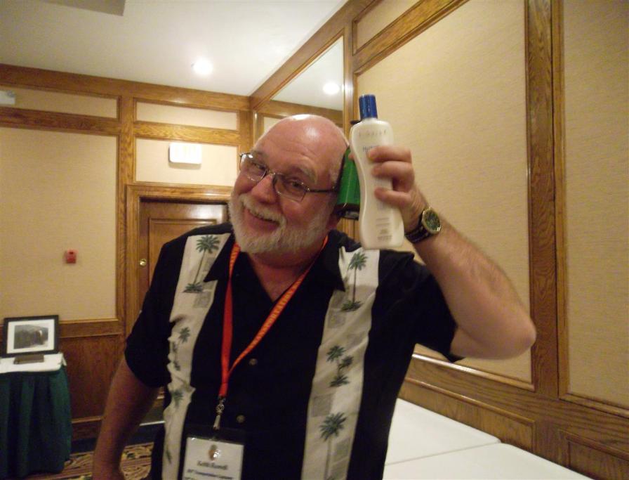 Keith Rowell Wins Some Hair Products - Photo courtesy of Al & Carol Furtado.