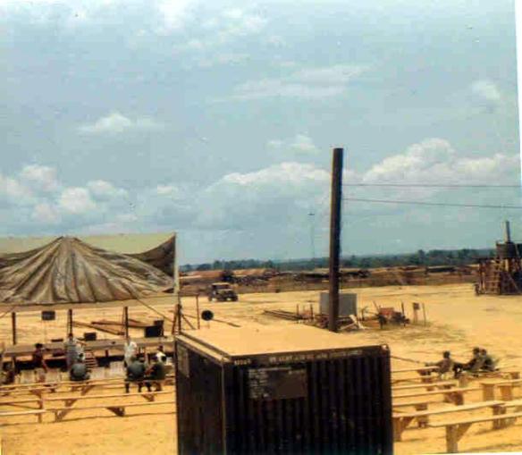 USO show stage at Camp Camelot. April, 1967.