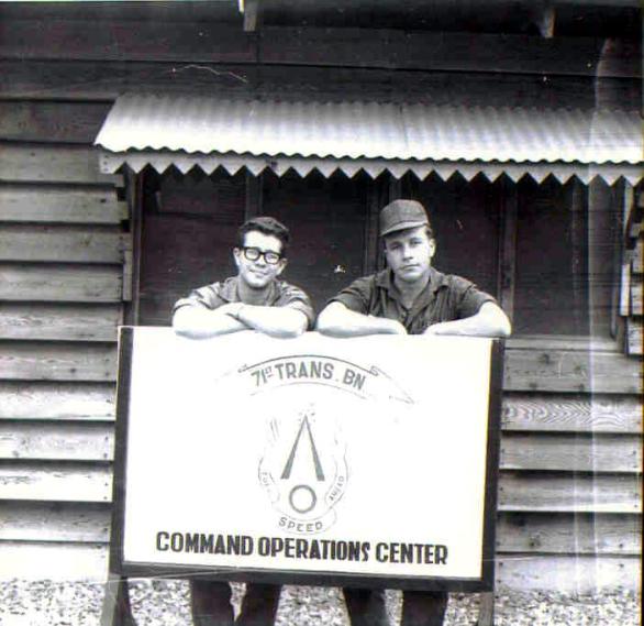 71st Command Operations Center Sign - Newport with Tom Le Moine and John Brown. October - 1967
