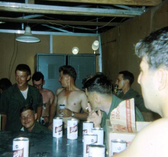 Left Photo - The guy in the middle with the cigarette looking back is SSgt King.  The guy looking back at the right is Wayne Monius. Again I'm sorry not to remember the others' names.
